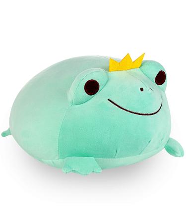 JUNERAIN Super Soft Frog Plush Stuffed Animal Cute Frog Squishy Hugging Pillow Adorable Frog Plushie Toy Gift for Kids Toddlers Children Girls Boys Baby Cuddly Plush Frog Decoration 35cm Mint Green 35cm