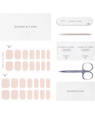 DANNI & TONI Semi Cured Gel Nail Polish Strips - Glitz Collection | Salon-Quality Manicure Stickers in Peach Puff with Colourful Shimmer - 28 Stickers - Buy Online on GoSupps.com