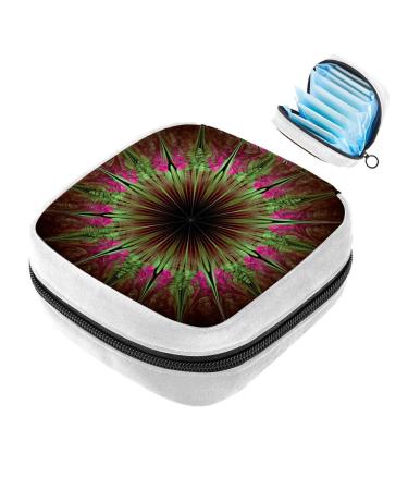 GIAPB Sanitary Napkin Storage Bag Period Bag Tampon Bag Makeup Bag Pad Pouch Abstract Striped Flower Art Color192