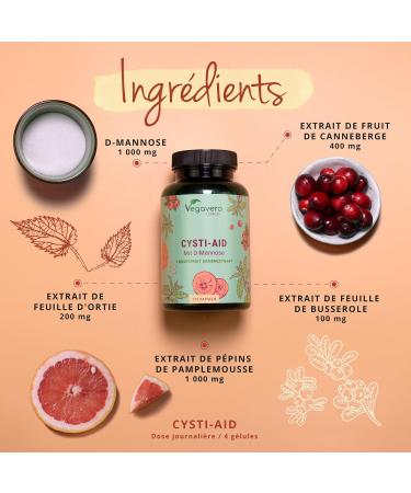 Vegavero Cystitis Complex | 120 Capsules | 100% Natural: With D-Mannose + Cranberry + Nettle + Grapefruit + Bearberry | No Additives | Urinary Comfort | Vegan - Buy Online on GoSupps.com