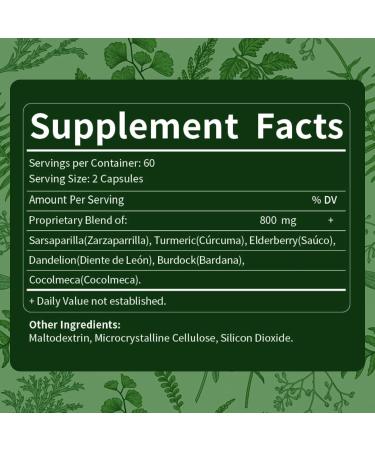 Verdeherb Herbal Capsules Natural Sarsaparilla (Zarzaparrilla) Extract for Detox & Cleanse Immunity Support & Combat Free Radicals. 120Capsules - Buy Online on GoSupps.com