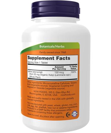 Now Foods Kelp 150 mcg - 200 Tablets | Boost Thyroid Health & Energy - Buy Online on GoSupps.com