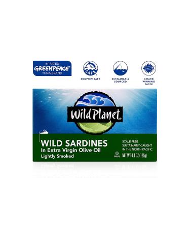 Wild Planet Wild Sardines in EVOO, Lightly Smoked, Sustainably Caught, Non-GMO, Kosher, Gluten-Free - 4.4 oz (12 Pack) - Buy Online on GoSupps.com