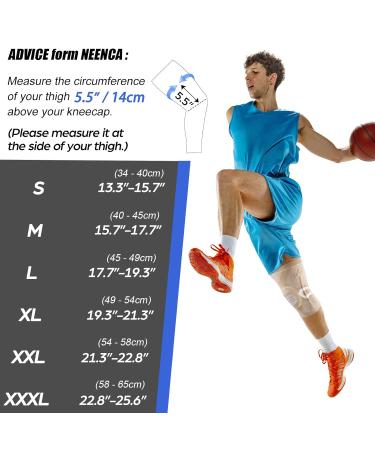 NEENCA Professional Compression Knee Sleeve with Gel Pad & Stabilizers - 3XL Skin - Pain Relief for Running & Arthritis - Buy Online on GoSupps.com