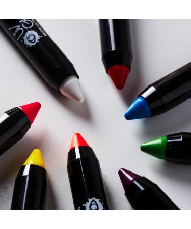 UV Glow Neon Face Paint Stick - Set of 8 | Genuine & Original | Glows Brightly Under UV Light - Buy Online on GoSupps.com