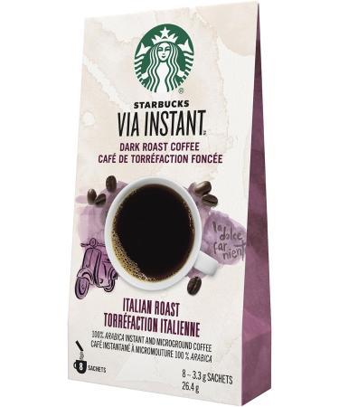 Starbucks Via Instant Italian Roast Dark Roast Coffee 8 Count Italian Roast Italian Roast 3.3 g (Pack of 8) - Buy Online on GoSupps.com