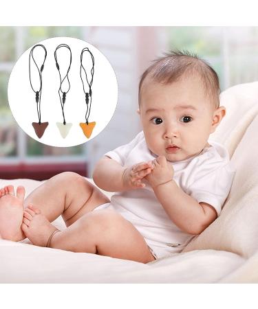NUOBESTY 3pcs Shark Tooth Silicone Chew Necklace Set - Teething Chewy Toy for Boys and Girls - Buy Online on GoSupps.com