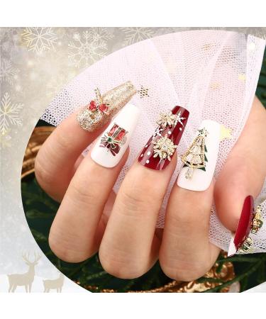 Noverlife 24PCS Christmas Nail Art Charms - Luxury Alloy Mix Shapes | 3D Xmas Zircon Charms for Sparkling Holiday Nail Decor - Buy Online on GoSupps.com
