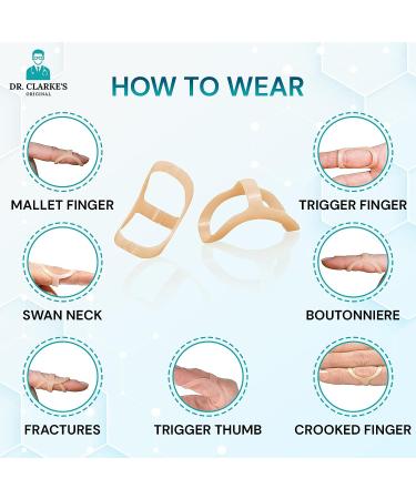 Dr. Clarke's Original Finger Splints - Size 6 7 8 - 3 Pack for Trigger & Arthritis - Thumb Middle Pinky Ring - Hand Brace for Mallet Finger - Buy Online on GoSupps.com