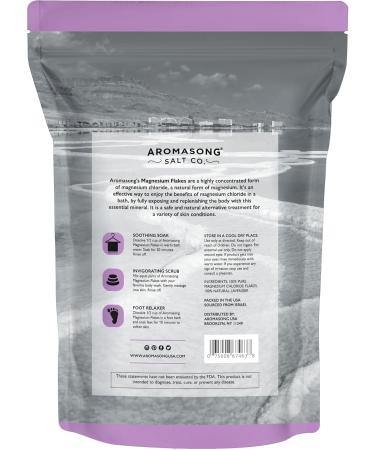 Buy Aromasong RAW Magnesium Bath Flakes - 100% Natural Lavender 14 Oz | Muscle Relaxing Organic Mineral Soak Salt - Buy Online on GoSupps.com