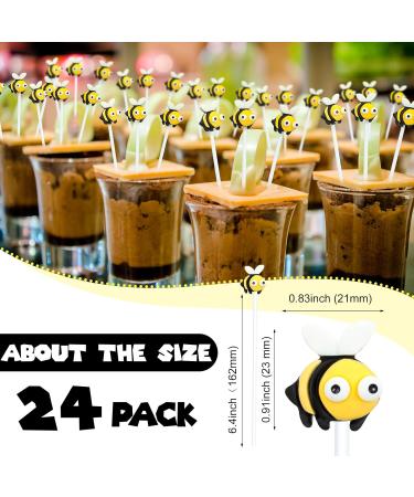 24Pcs Bumble Bee Cupcake Toppers Little Figurine Big Eyes Cute Bee Cupcake Picks Oh Baby Cake Decoration for Bee Theme Baby Shower Kids Boys Girls Birthday Party Decorations Supplies Gifts Style 2 - Buy Online on GoSupps.com