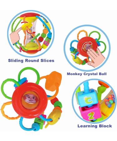 Baby Toys Set: Rattles, Activity Ball, Grab and Spin Rattle, Educational Crawling Toys for 0-12 Months Boys & Girls - Buy Online on GoSupps.com
