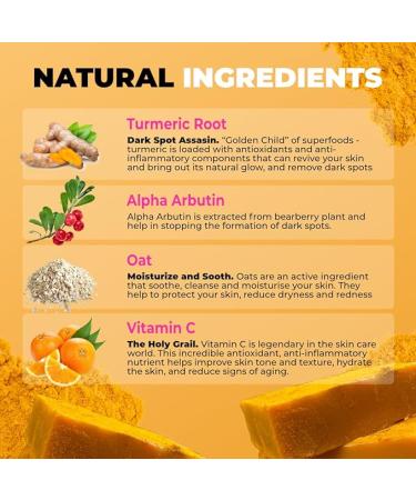 Glo Melanin Organic Turmeric Soap for Dark Spots & Acne  Turmeric Soap for Skin Brightening and Clearing Formula  All Natural Turmeric Soap Bar - Buy Online on GoSupps.com