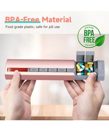 Premium 7 Day Pill Organizer - Betife Aluminum Alloy Travel Case for Vitamins & Medicines (Pink - Buy Online on GoSupps.com