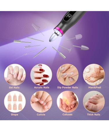 Professional Nail Drill - Electric Nail File Kit for Acrylic & Gel Nails | 10-Speed Manicure & Pedicure Tool | Ideal Gift for Nail Care (Black - Buy Online on GoSupps.com