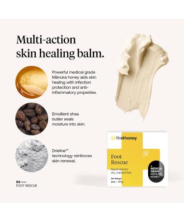 FIRST HONEY Manuka Foot Cream for Dry Cracked Skin - Fast Relief, Natural Formula | Safe for Kids & Toddlers - 2oz - Buy Online on GoSupps.com