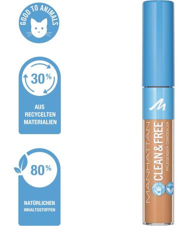  Manhattan Manhattan Clean & Free Concealer Fb. 30 Medium Vegan Moisturising Concealer 5 ml - Buy Online on GoSupps.com