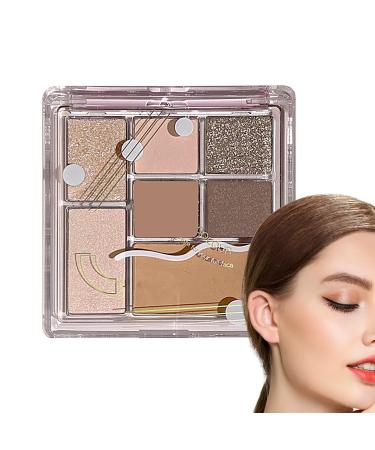 Maquillage de palette d's paupi res | Palette d's paupi res pigment es 7 couleurs press e chatoyante mate palette de maquillage scintillante pour les adolescents d butants maquillage Latt la noix de coco crue n 16