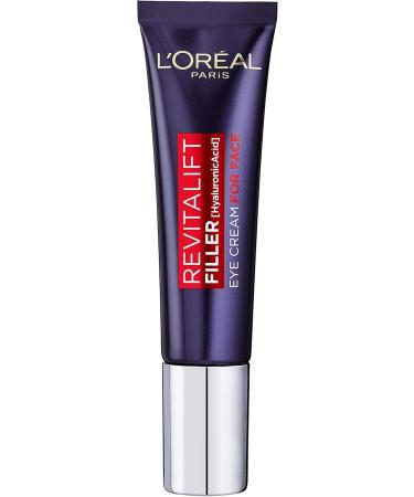 L'Oreal Paris Revitalift Filler Eye Cream for Face Moisturizer With Hyaluronic Acid Fragrance Free Alcohol Free 30ml 30 Milliliters - Buy Online on GoSupps.com