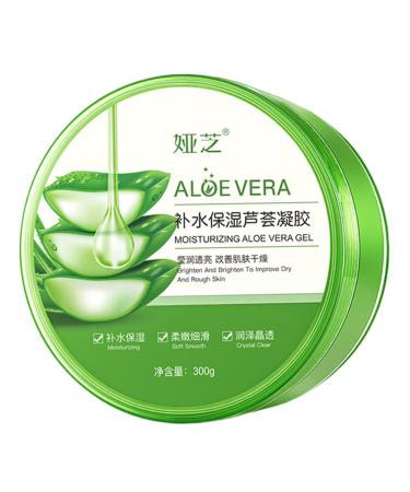 Aloe Vera Gel 300g Natural Aloe Gel Sun Relief Moisturizer Organic Aloe Vera Gel for Face & Body Soft and Soothing Sensitive Skin Hydration