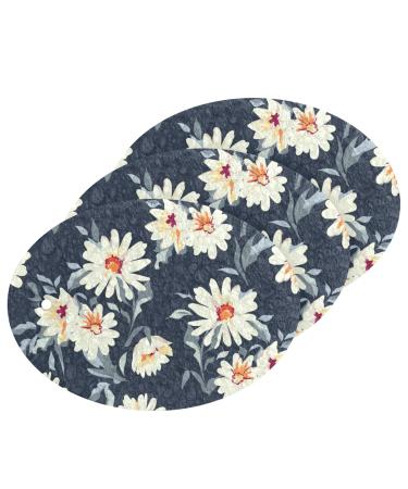 3-Pack Cleaning Kitchen Sponges Oval Watercolor Daisy Flowers Kitchen Cellulose Dishwashing Wood Pulp Cotton