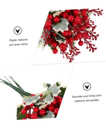 ABOOFAN 10pcs Simulated Christmas Berries Artificial Holly Berry Branch Artificial Pine Branches Christmas Berry Artificial Berries Pick Christmas Red Berry Pick Household Plastic Bouquet - Buy Online on GoSupps.com