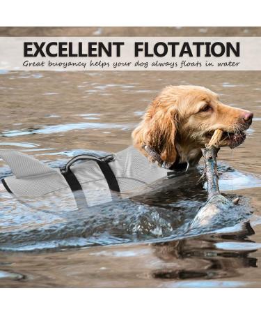 Queenmore Dogs Wowers - RipStop Dog Life Jacket | Knuffelwuff Wallpasting for Medium & Large Dogs - Safe Kayaking & Swimming (Gray) - Buy Online on GoSupps.com