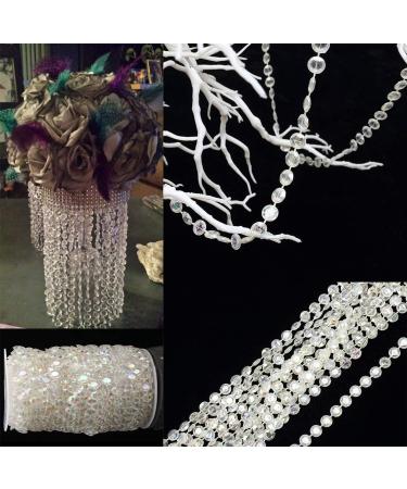 Acrylic Clear Crystal Beads Diamond Garland Strands - 2 Pack of 99 Ft/33 Yards for DIY Doorway Curtain Wedding Party Decorations - Buy Online on GoSupps.com