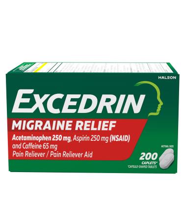 Excedrin Migraine Relief Caplets to Alleviate Migraine Symptoms - 200 Count Migrane Relief - 200 Count