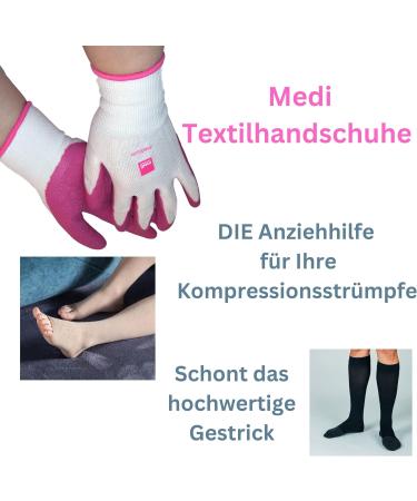 Medi Textile Gloves (Pair) - Ideal for Compression Structures & Olanmarp Waeschenetz | Easy Handling (Size M) - Buy Online on GoSupps.com