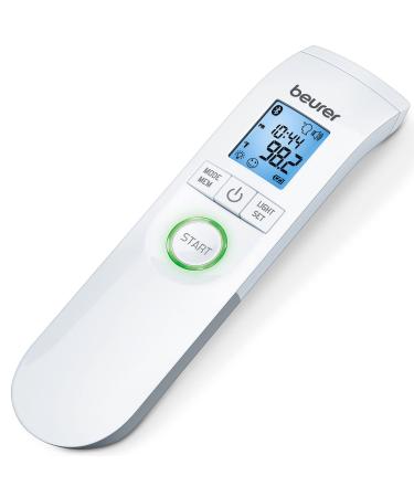 Beurer Bluetooth Non-Contact Thermometer  Forehead  Object  Room Temperature  High Accuracy  XL Blue Illuminated Display  60 Memory Spaces  White 1 Count (Pack of 1) FT95 - Buy Online on GoSupps.com