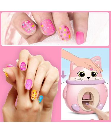 Kit For Girls Kids Nail Polish Set With Nail Dryer Sticky Cartoon Nail DIY Sticker Nail Studio Decoration Birthday Age 6 12 10ML Finger Nail Kids 028 (A One Size) One Size A - Buy Online on GoSupps.com