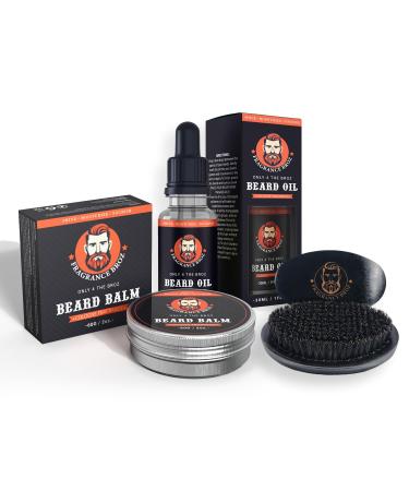 Beard Care Essentials for Men - Softens and Soothes with Conditioner Organic Oil Balm and Premium Comb (Cologne Scented) Sandalwood