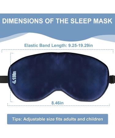 T-fun 100% Mulberry Silk Eye Mask - Adjustable Blackout Sleep Mask for Men & Women | Soft Travel Blindfold Eye Shade Cover - Navy Blue - Buy Online on GoSupps.com