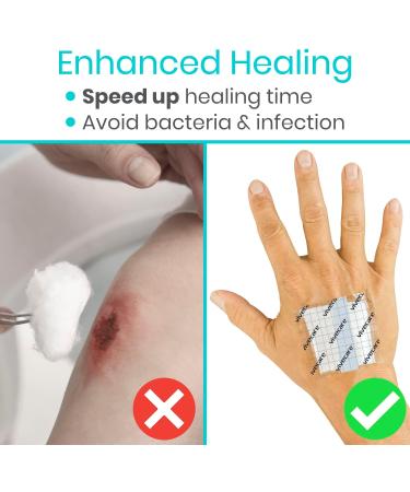 ViveCare Tattoo Aftercare Bandage Dressing 2 - Waterproof Transparent Wrap with Adherent Patches - 10 Yards Roll for Shower and Swim - Buy Online on GoSupps.com
