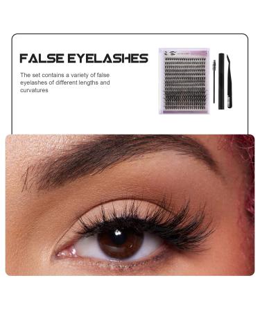 FRCOLOR DIY Eyelash Kits - Individual Lash Clusters & Tools | Curved Tweezers Glue Remover & Brush for Self Application - Buy Online on GoSupps.com