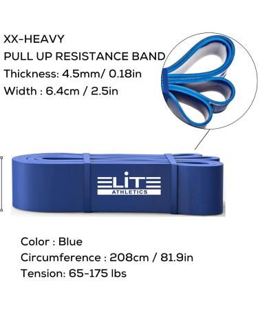 Pull Up Resistance Bands Set - Assist Exercise Bands for Stretching Mobility & Resistance Training - Long Workout Bands in Blue - Buy Online on GoSupps.com