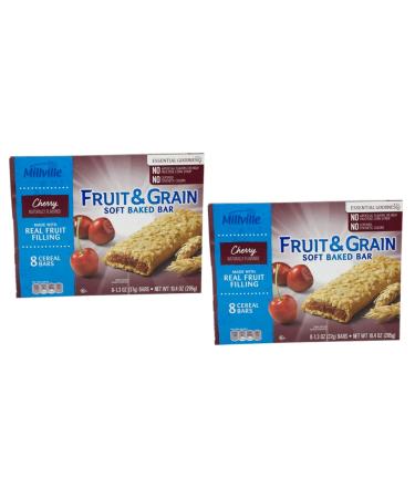 Millville Fruit & Grain Soft Baked Bar Naturally Flavored Real Fruit Filling: Cherry - 16 ct.