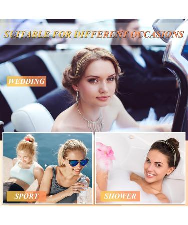 Syhood 4 Pieces Thin Double Wire Metal Headbands for Women - Gold Wedding Hair Accessories - Buy Online on GoSupps.com