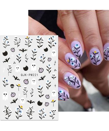 JMEOWIO 9 Sheets Halloween Nail Art Stickers Decals Self-Adhesive Cute Ghost Bat Pumpkin Nail Supplies Nail Art Design Decoration Accessories - Buy Online on GoSupps.com