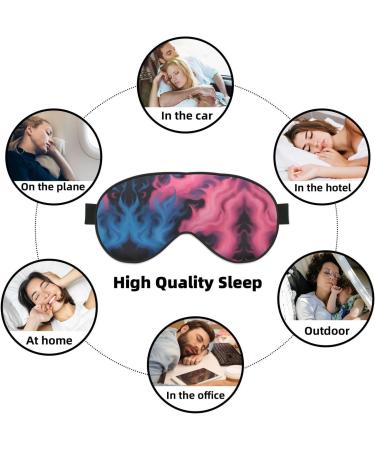 Ultra-Soft Light-Blocking Eye Mask - Blue & Red Fire Print for Optimal Comfort & Restful Sleep | International Shipping Available - Buy Online on GoSupps.com
