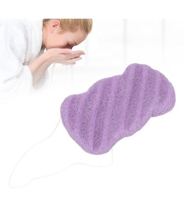Konjac Facial Sponge Cleaner Sponge Made of Vegetable Fiber Clay Sponges for Normal Sensitive Skin Dirty Peeling Bathroom Sponge Dry Condition Long Wave (Lavender Violet)