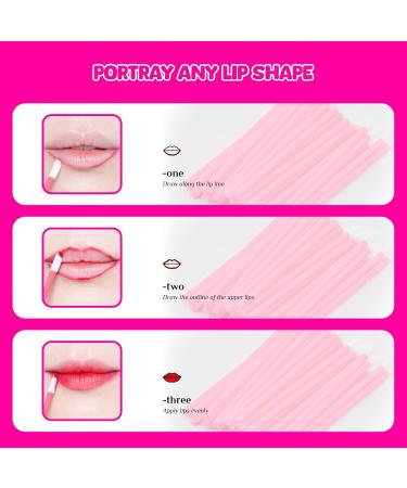 Paitok Disposable Lip Brush - 200 Pieces Lip Applicator for Lipstick Lip Gloss & Concealer - Pink Red Makeup Tools - Buy Online on GoSupps.com