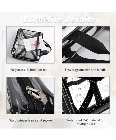 Mofasvigi Hanging Toiletry Bag for Women - Waterproof Clear Travel Organizer with Hook for Makeup, Toiletries, and Full-Size Containers - Black Clear - Buy Online on GoSupps.com