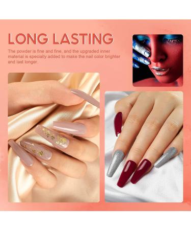 Dipping Powder Nail Kit Starter with Nail Drill - 6 Color Set with Glitter and Essential Liquid, Manicure Tools Gift for Women - Buy Online on GoSupps.com