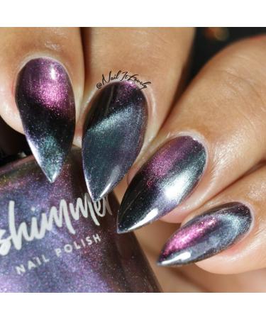 KBShimmer Spaced Out Multichrome Magnetic Nail Polish 0.5 oz - Black Purple Silver - Full Sized Bottle 0.51 Fl Oz - Buy Online on GoSupps.com