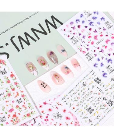 Valentine Gift Waterproof Manicure Leaves 3D Stickers Nail Sticker Shining Decals Nail Art Decoration(11) Style11 - Buy Online on GoSupps.com