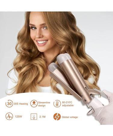 AWHOAS 3 Barrel Curling Iron - 32MM Hair Waver for Women, Beach Waves Crimper with LCD Temp Display - Gold - Buy Online on GoSupps.com