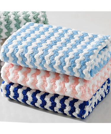 5pcs Super Absorbent Stripes Dish Cloths Reusable Kitchen Towels for Effective Clean Kitchen Bathroom - Buy Online on GoSupps.com