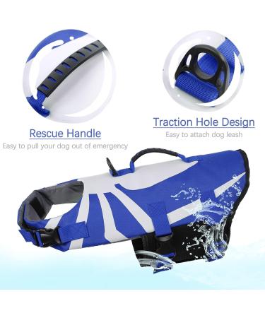 Shop W Up Dog Life Vest - Ripstop Float Coat for Lifeguard & Swimming Training - Ideal for Small Medium & Large Dogs (Blue L) - Buy Online on GoSupps.com